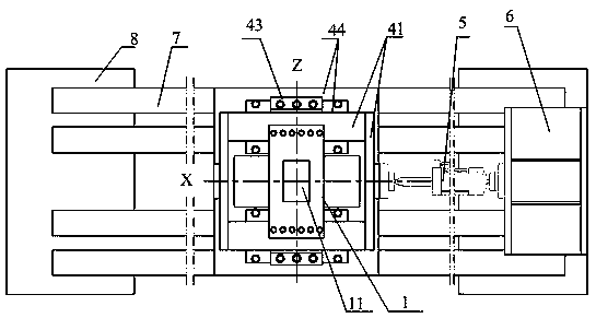 Dynamic limiting device for multi-point excitation seismic test of reactor control rod drive line
