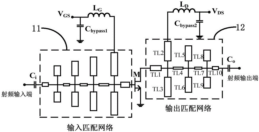 Harmonic power amplifying circuit with high efficiency and wide bandwidth and radio frequency power amplifier