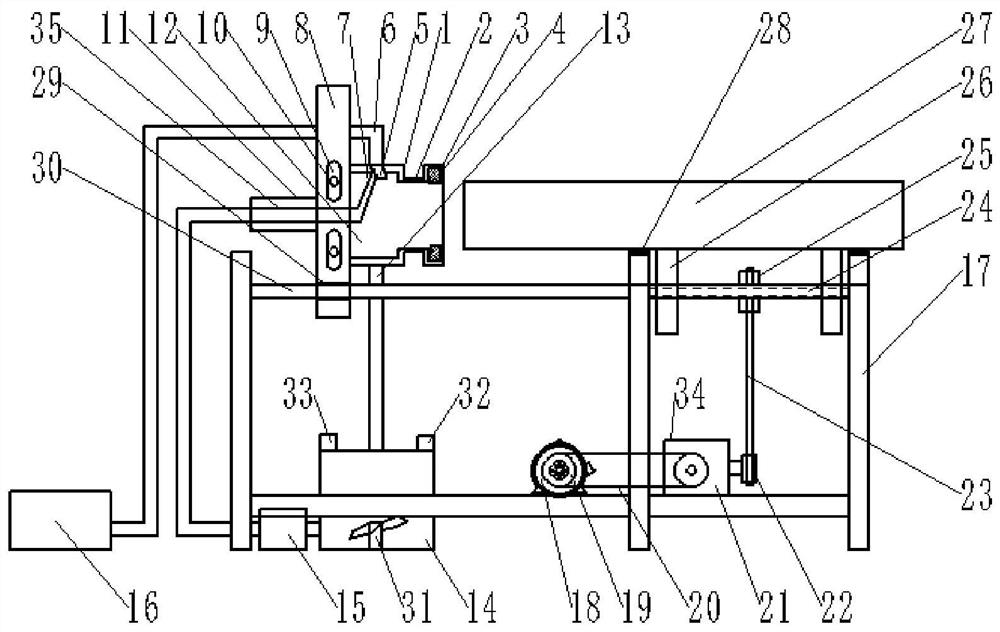 A wet sand blasting device