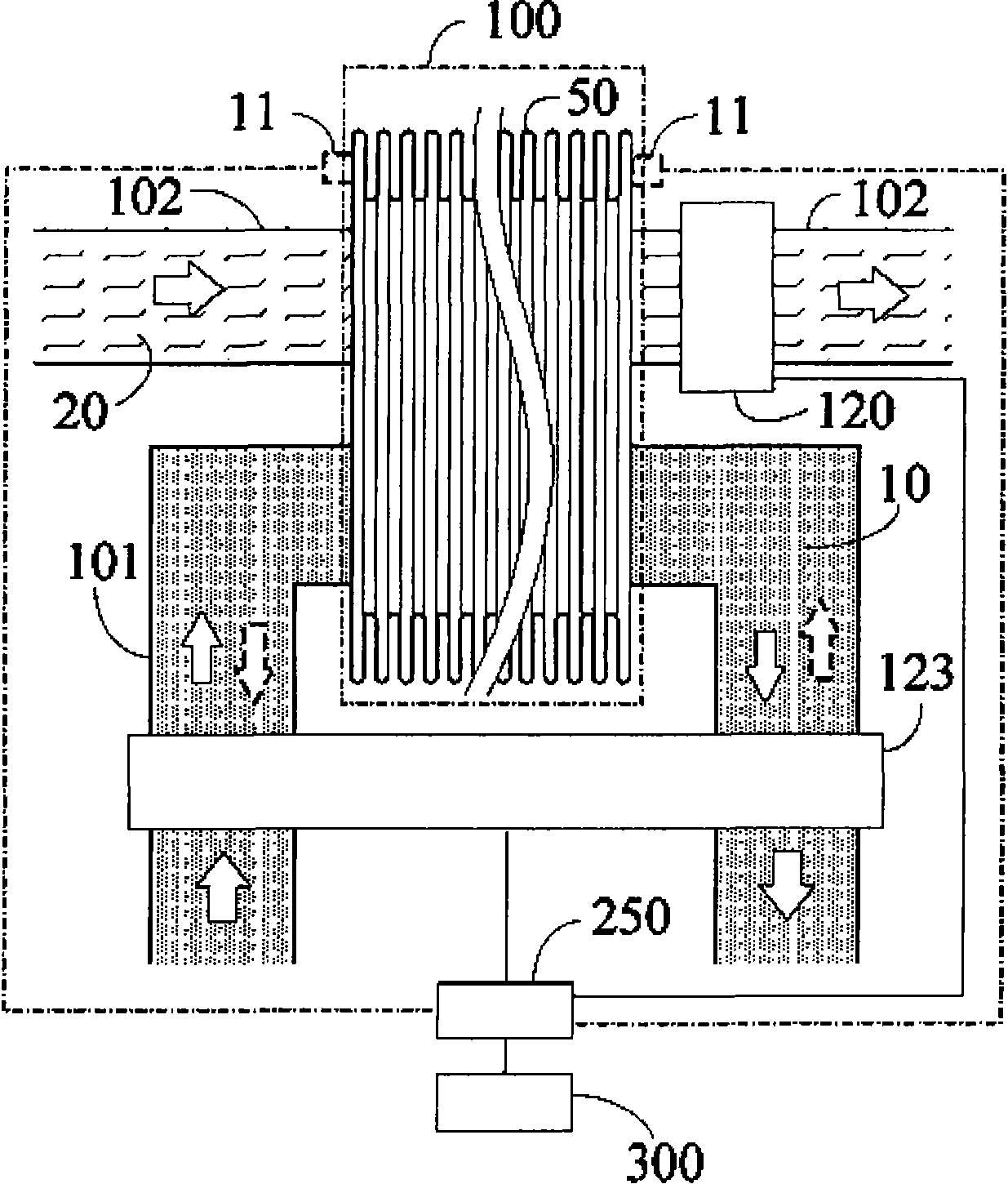 Heat pump or heat exchange device with periodic positive and reverse pumping