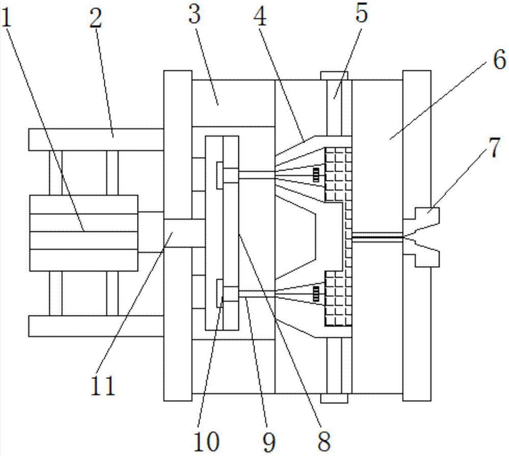 Demoulding structure of injection molding mould