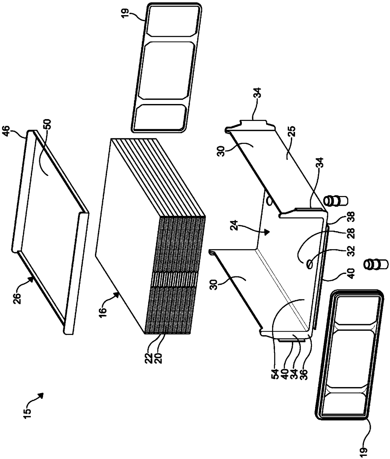 U-shaped housing and cover concept for plate fin heat exchangers