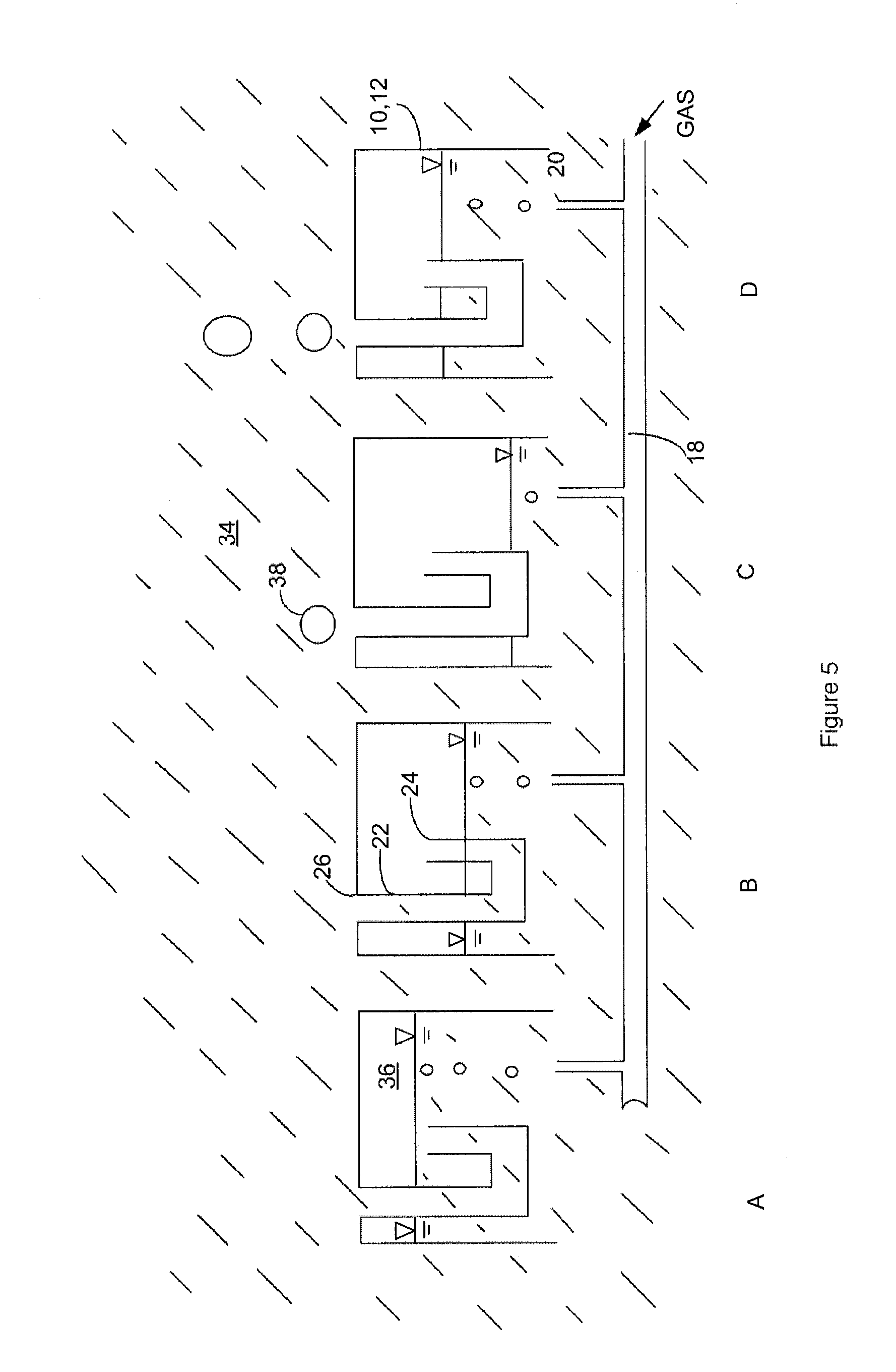 Gas sparger for an immersed membrane