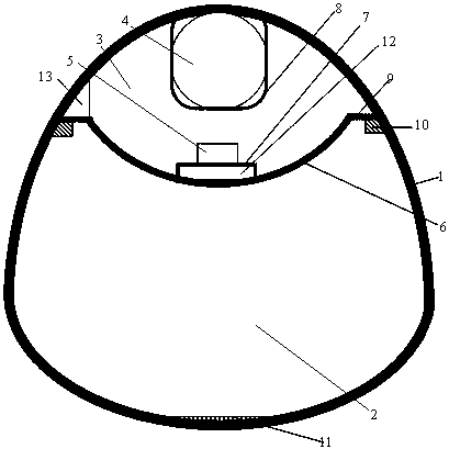 Combined storage storage type deep tunnel constructed by horseshoe shield machine