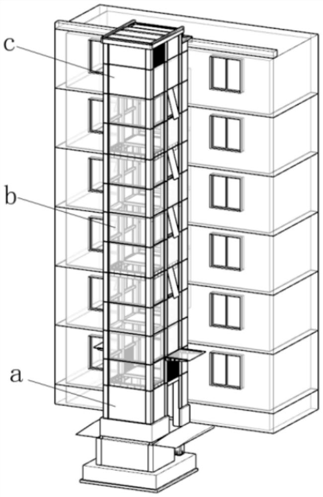 Steel structure frame and modularized additionally-installed elevator