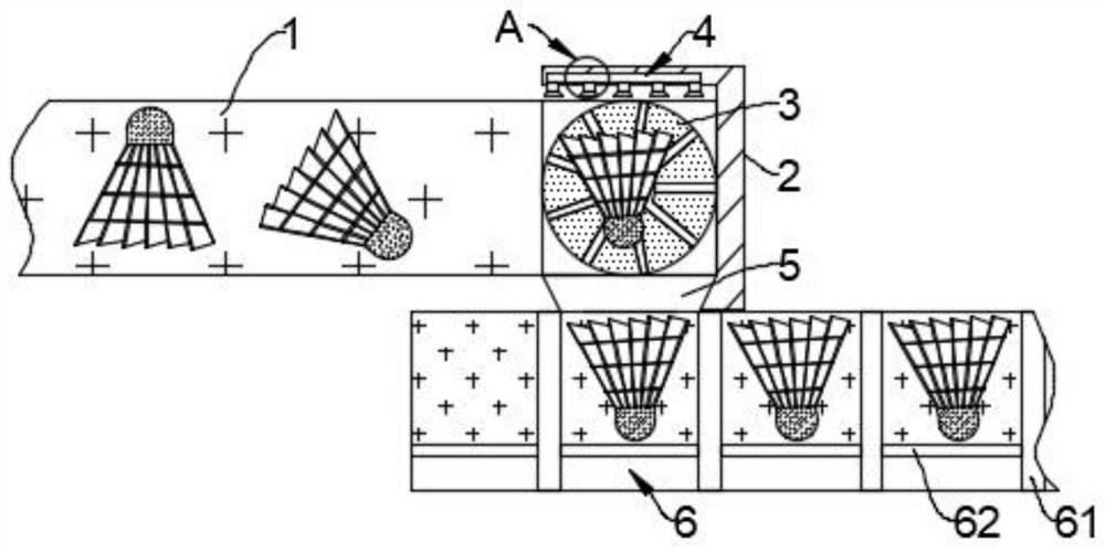 Direction arranging device for badminton production