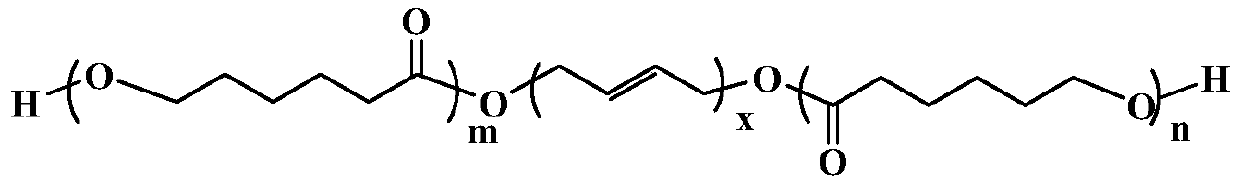 Solid propellant taking polyester-butyl hydroxyl block polymer as adhesive