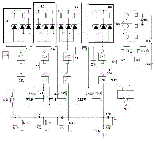 Electric demonstrating device for gradual luminescence display