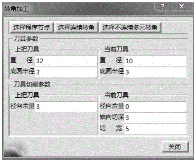 Corner numerical control processing automatic programming method for aircraft complicated structural component