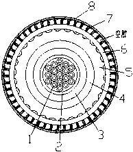 Special cable resistant to 1600 DEG C ultra-high temperature and flame scouring, and preparation method thereof