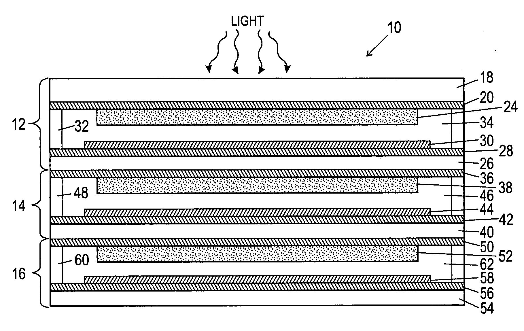 Layer-to-layer interconnects for photoelectric devices and methods of fabricating the same