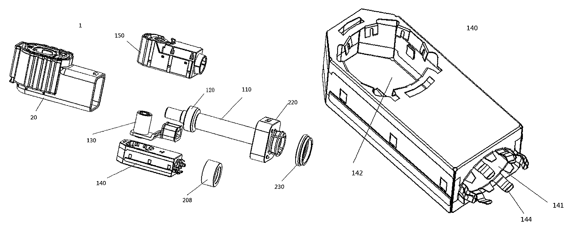 Terminal assembly having a shielding part with elastic arms