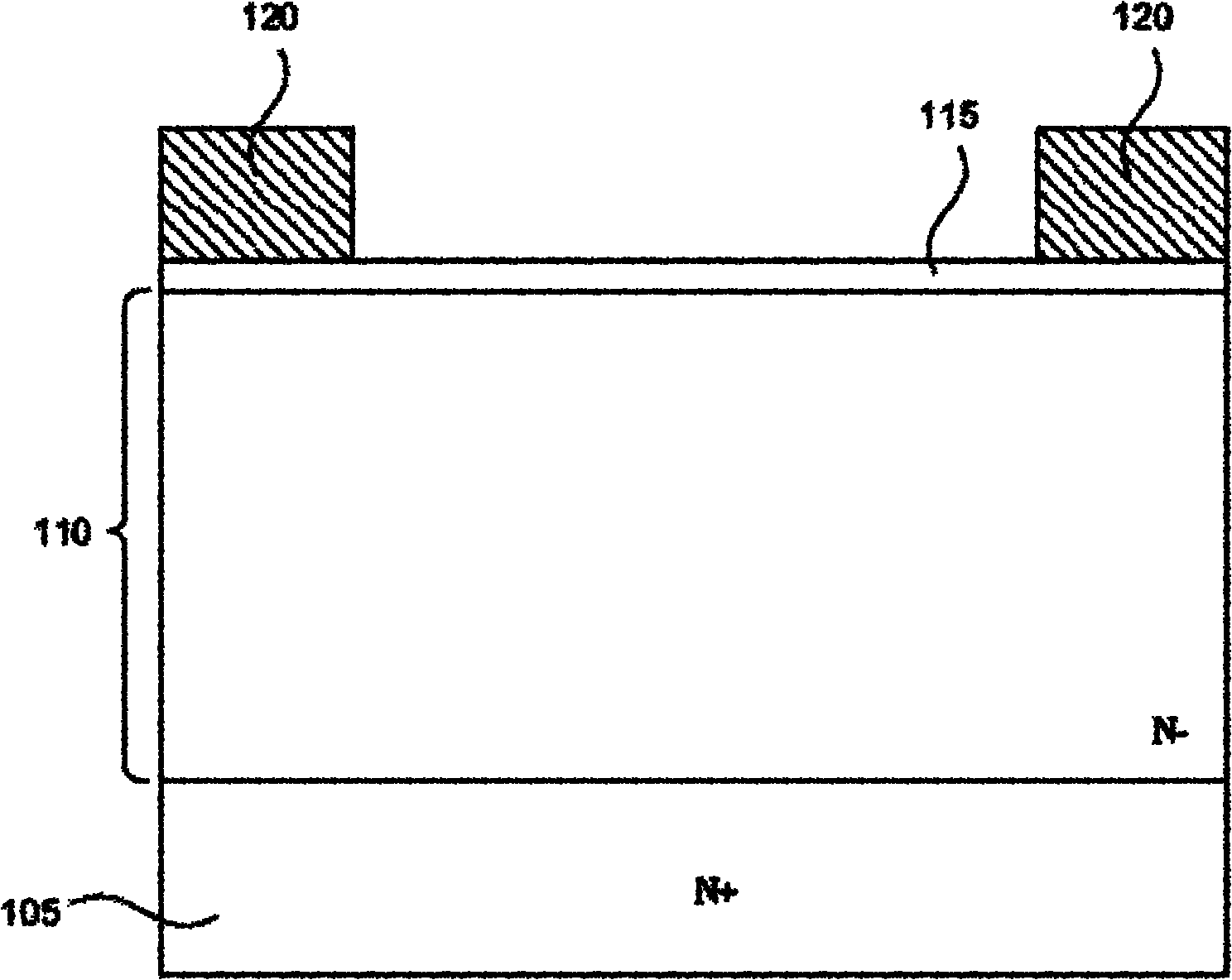 Power device with a self-aligned suicide and a method for fabricating the device