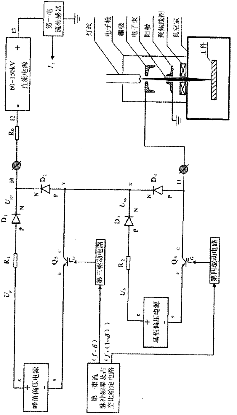 Bias power supply device for supersonic-frequency pulsed electron beam welding