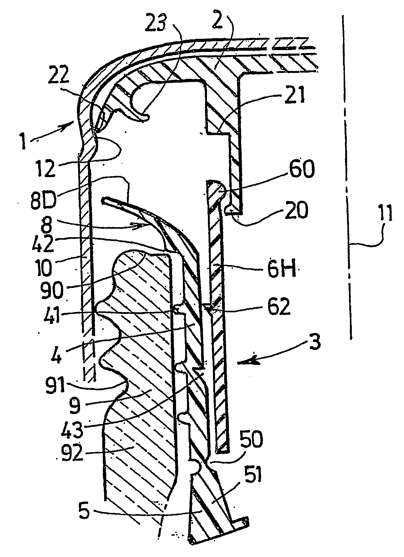 Pourer with improved locking and cap equipped with same