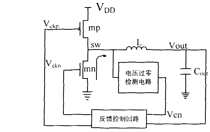 Voltage zero-crossing detecting circuit and DC-DC converter with same
