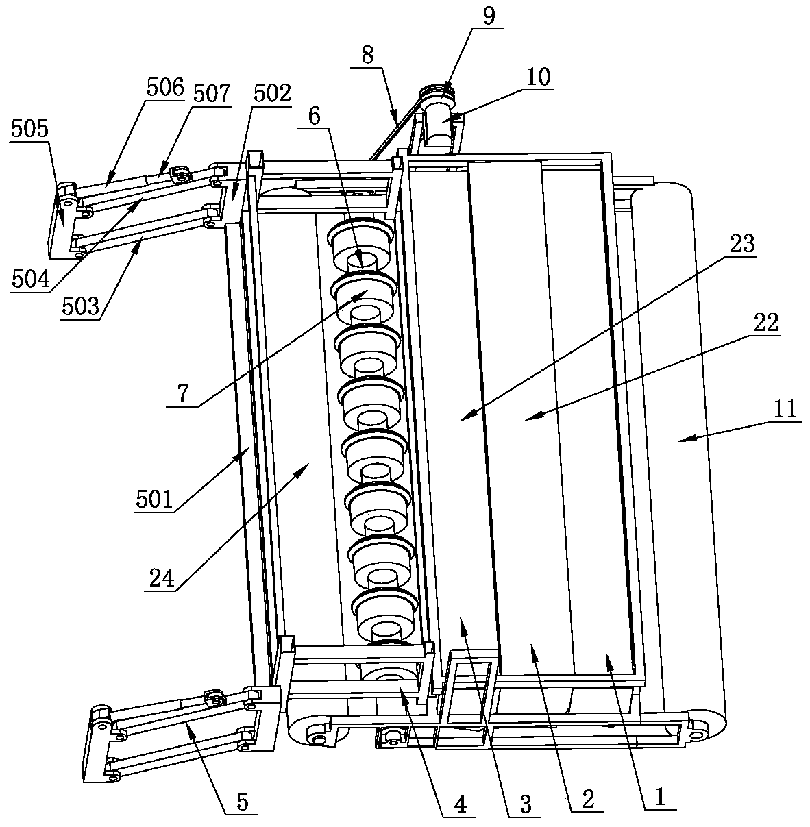 Ground attaching sowing deep fertilization soil covering combined operation machine and method