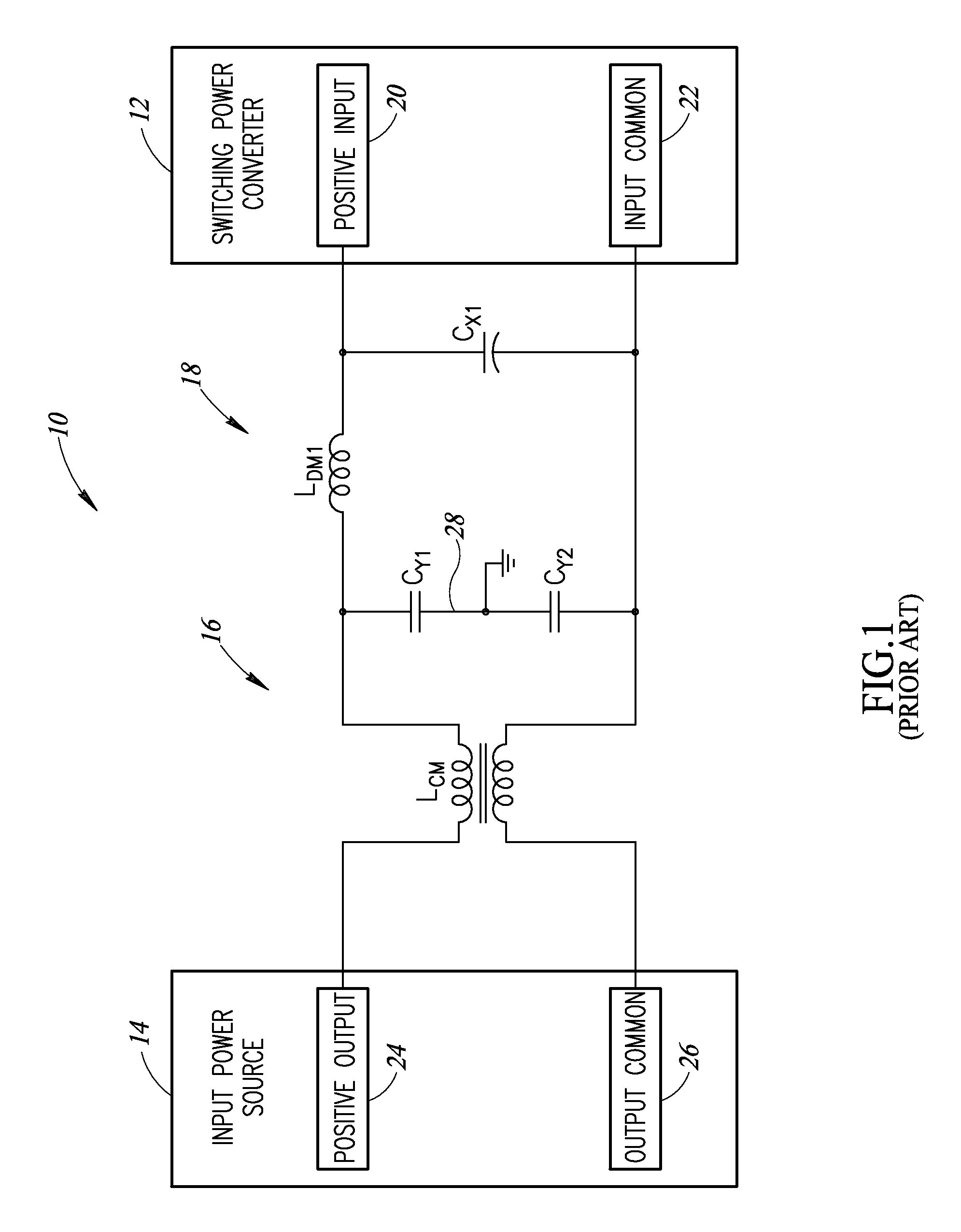 Integrated tri-state electromagnetic interference filter and line conditioning module