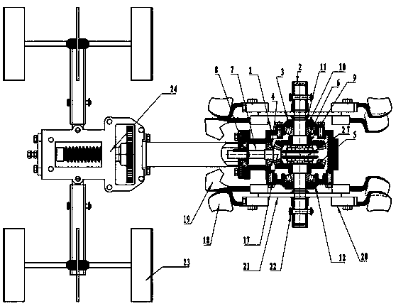 Power transmission device for mini-tiller