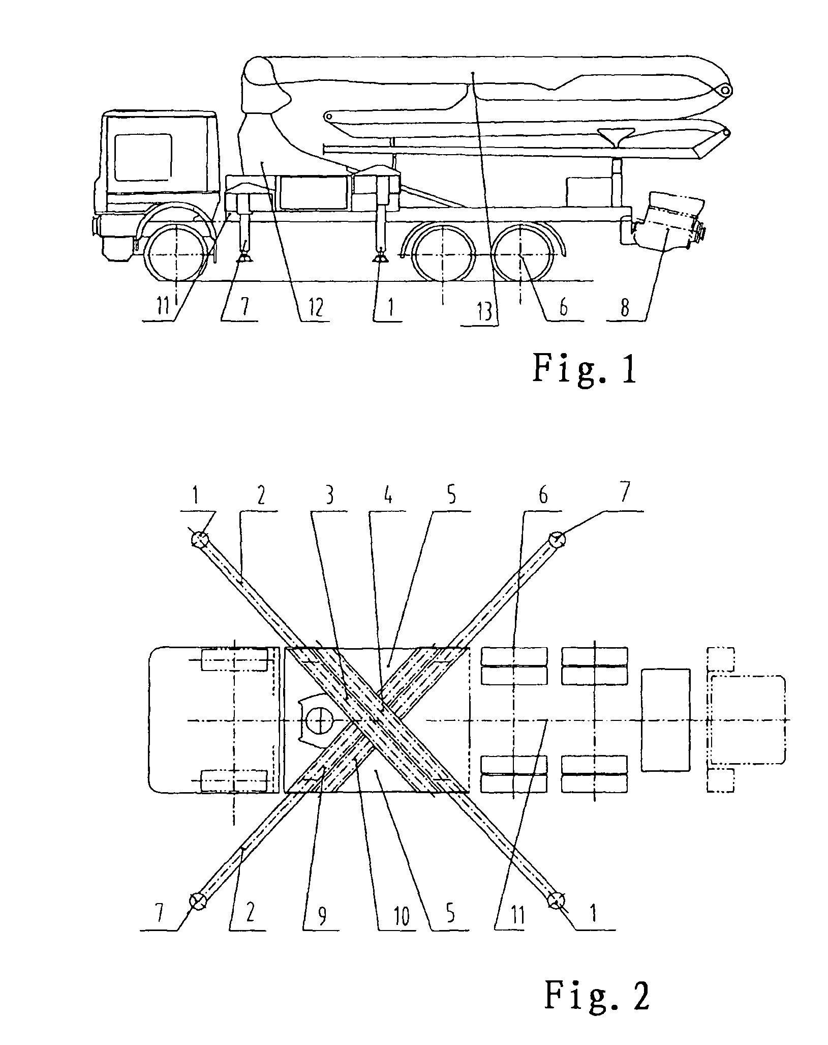 Support device for walking machines