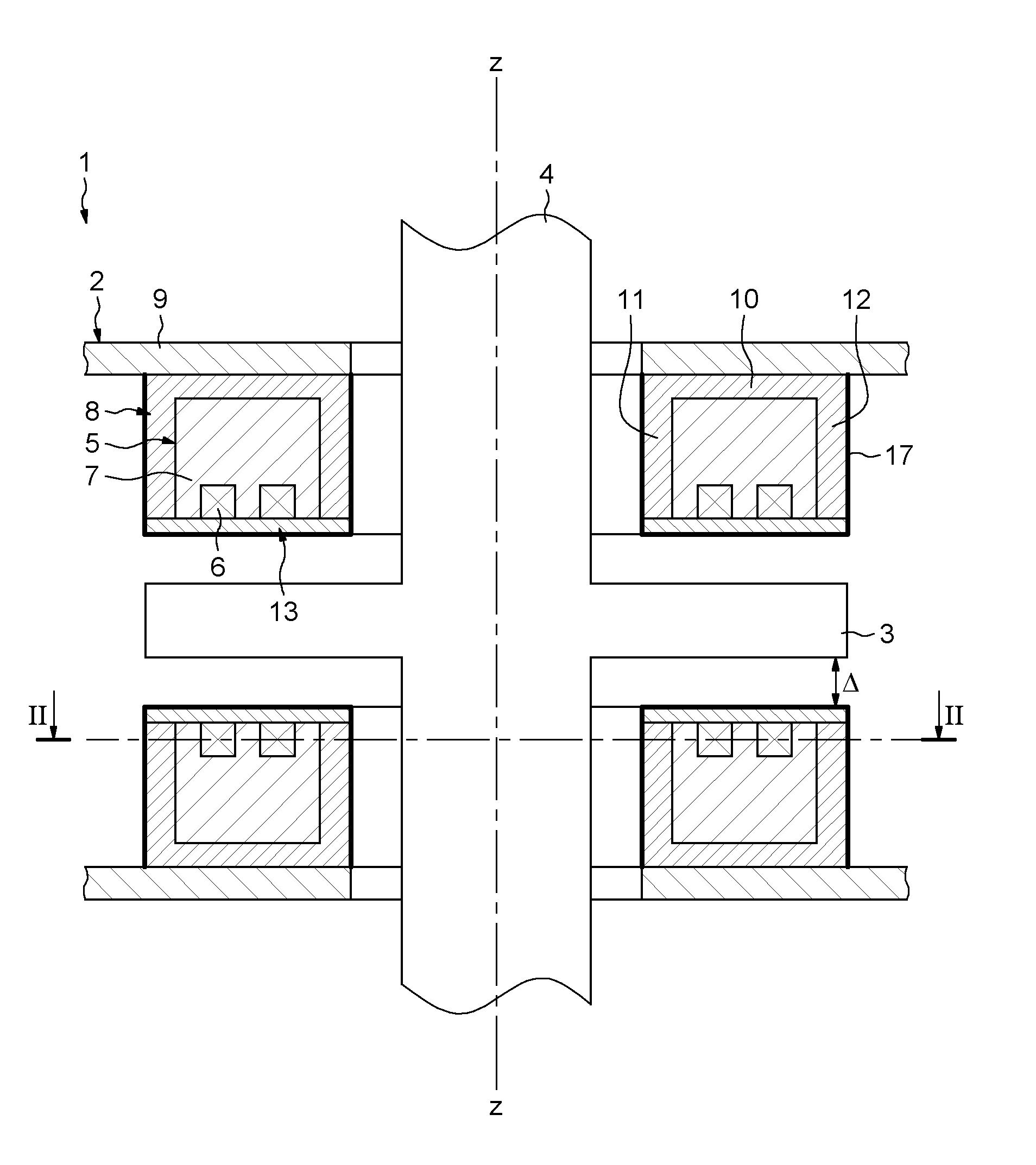 Jacketed magnetic bearing and rotary machine comprising such a bearing