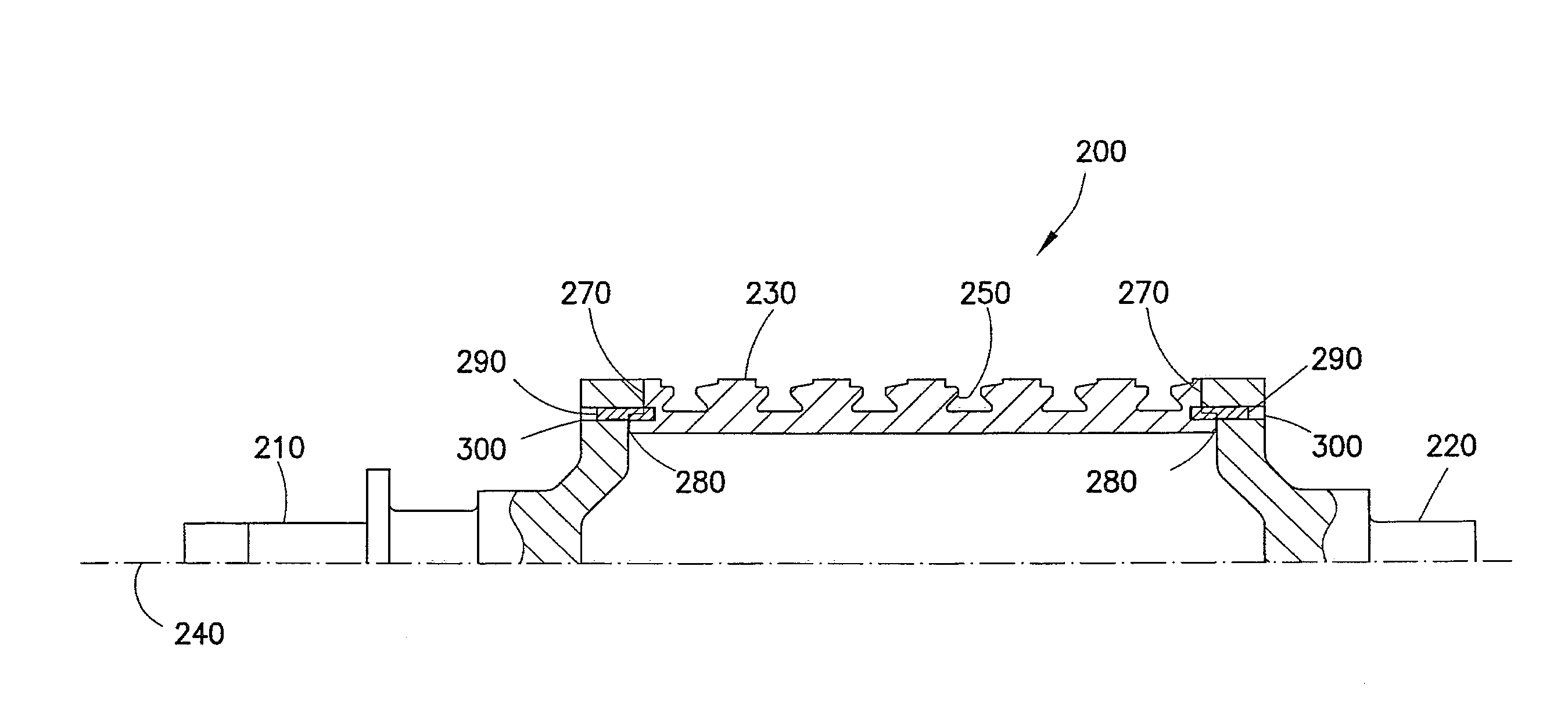 Assembly and method of attaching stub shaft to drum of axial compressor rotor shaft
