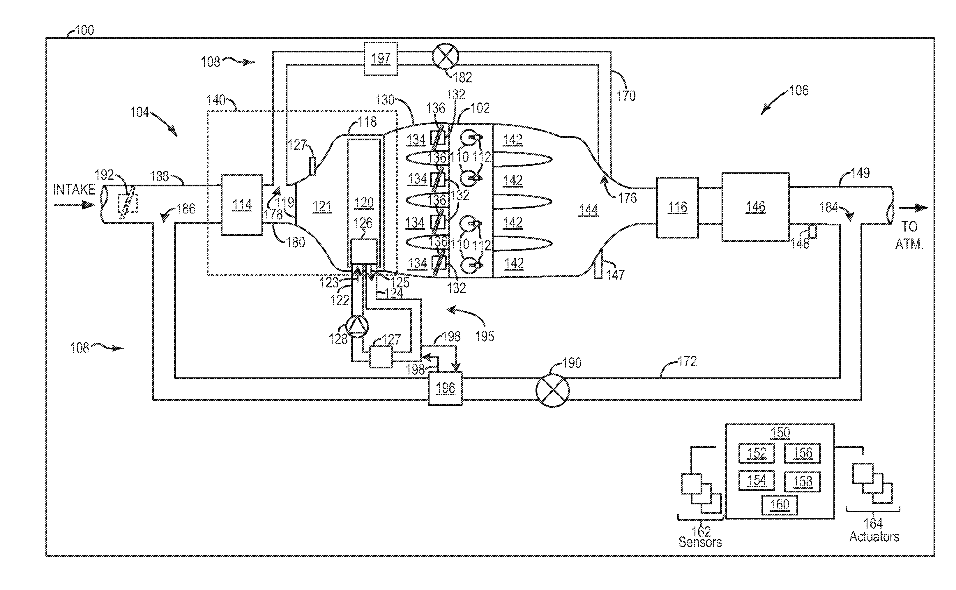 Intake system with an integrated charge air cooler