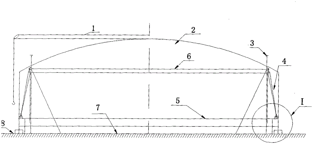 Inversing method of inner side clustering hoop of vertical storage tank