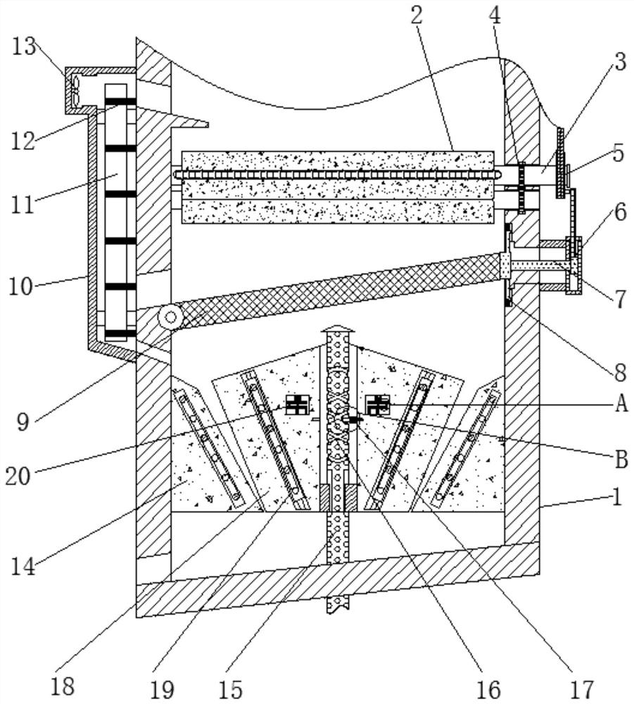 A high-efficiency grain grinding device that prevents caking