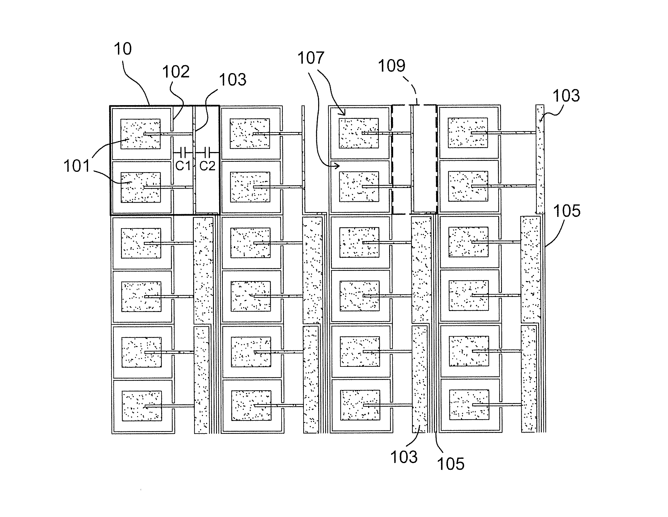 Single-layer capacitive touch sensor