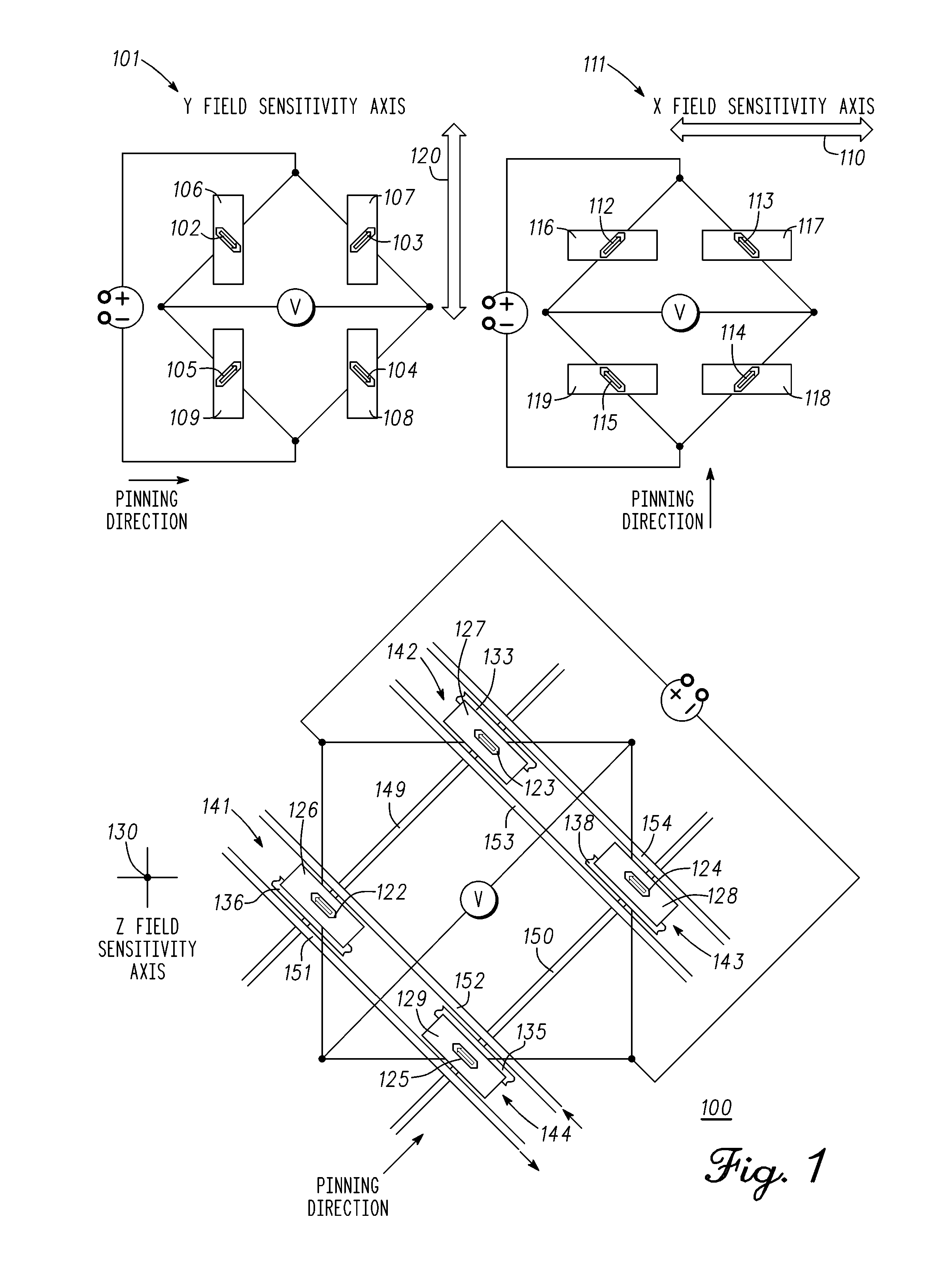 Method and structure for testing and calibrating three axis magnetic field sensing devices