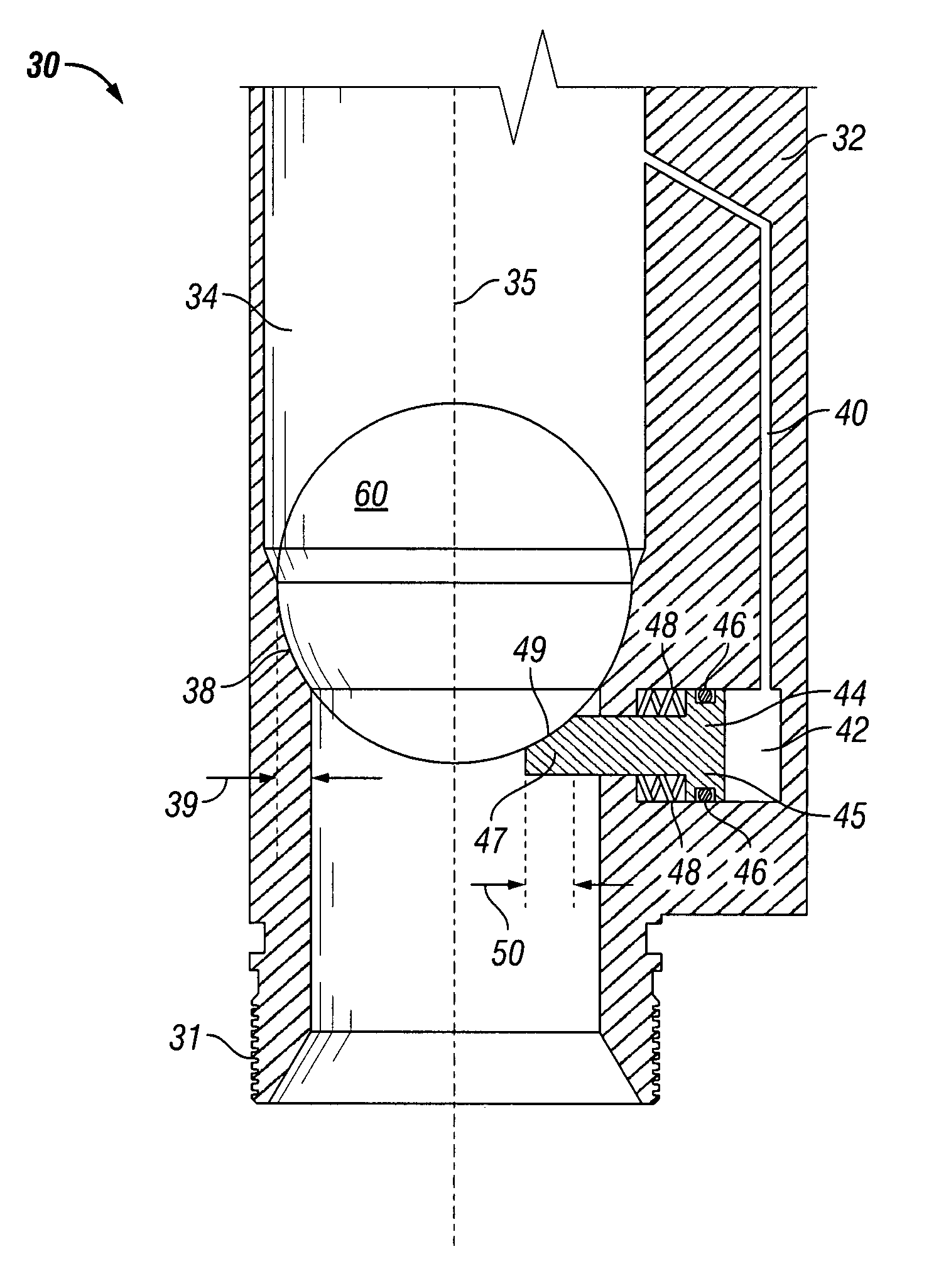 Ball seat having fluid activated ball support