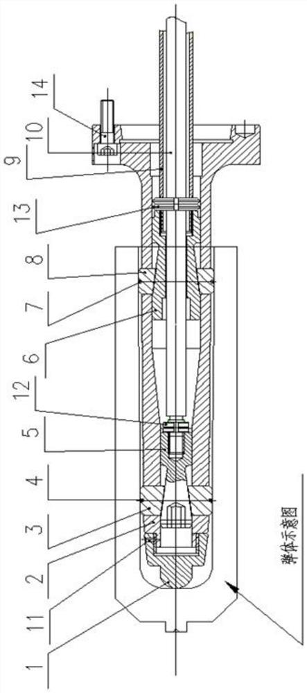 Clamp for clamping inner chamber of projectile body
