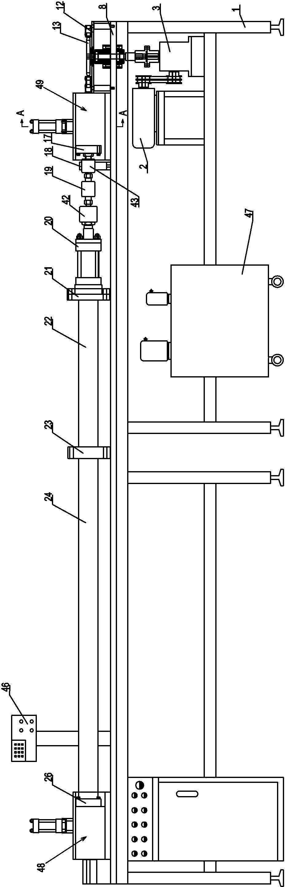 Automatic continuous pretensioning equipment for chains with accessories