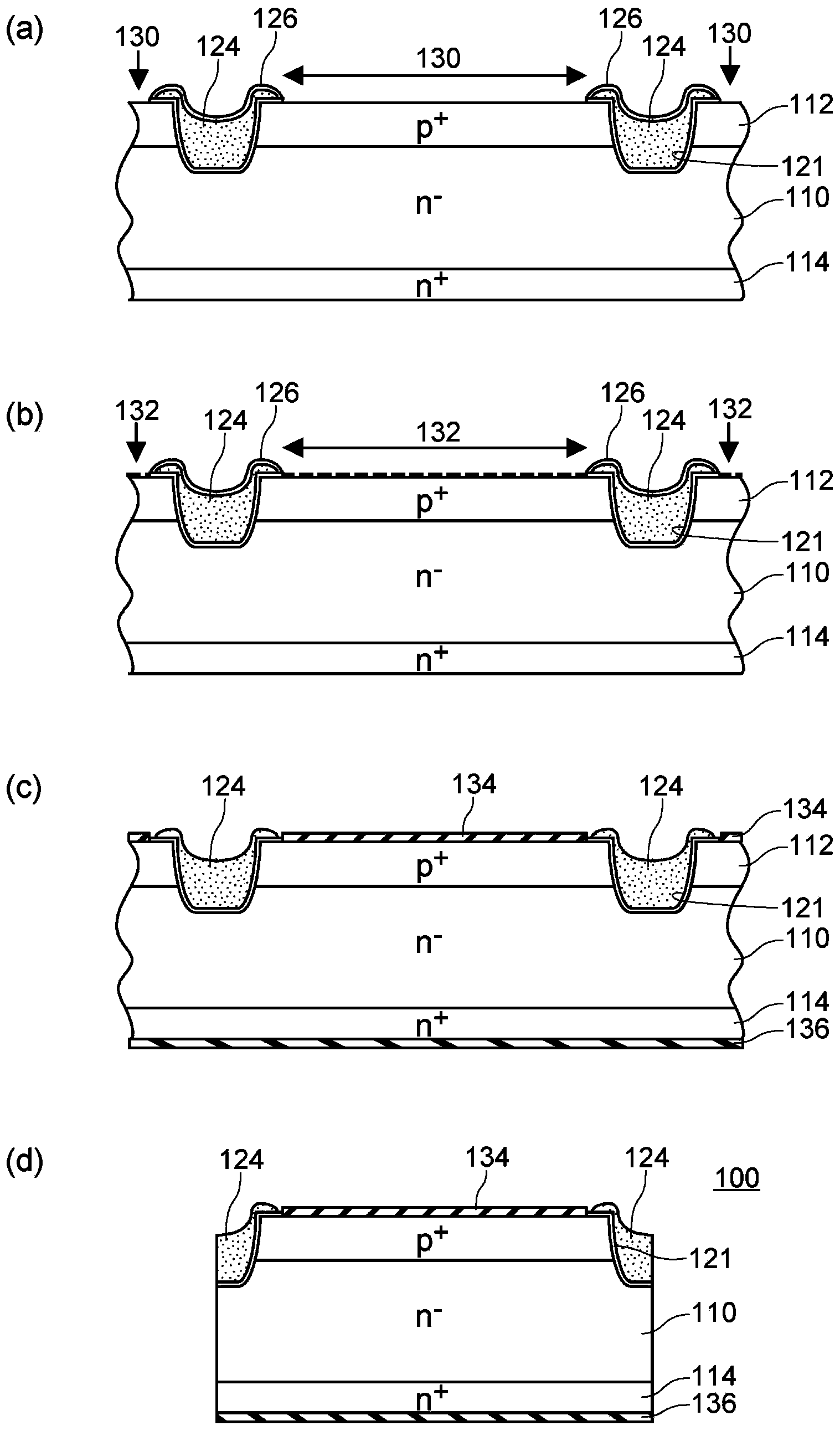 Semiconductor device production method and semiconductor device