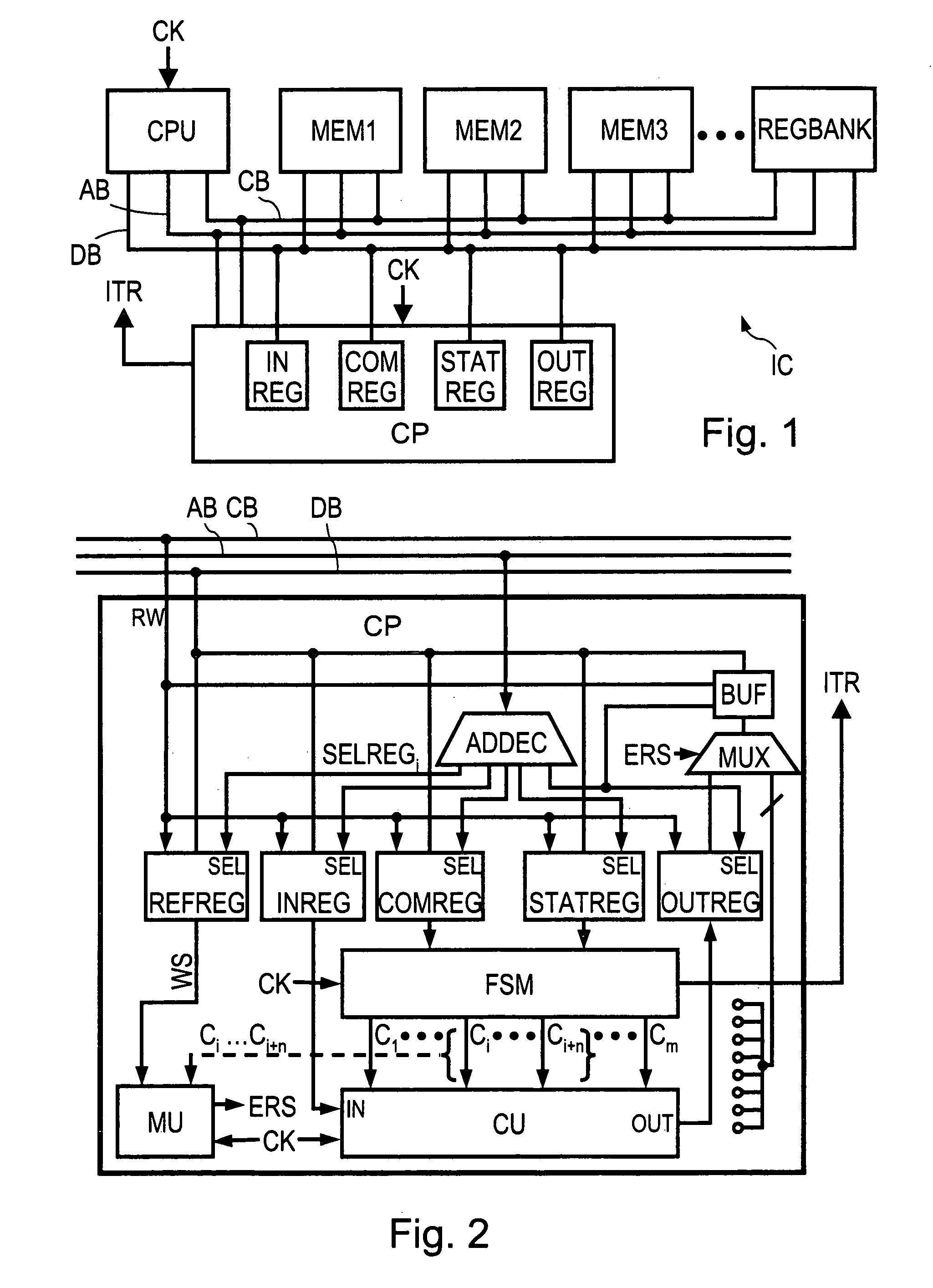 Secured coprocessor comprising means for preventing access to a unit of the coprocessor