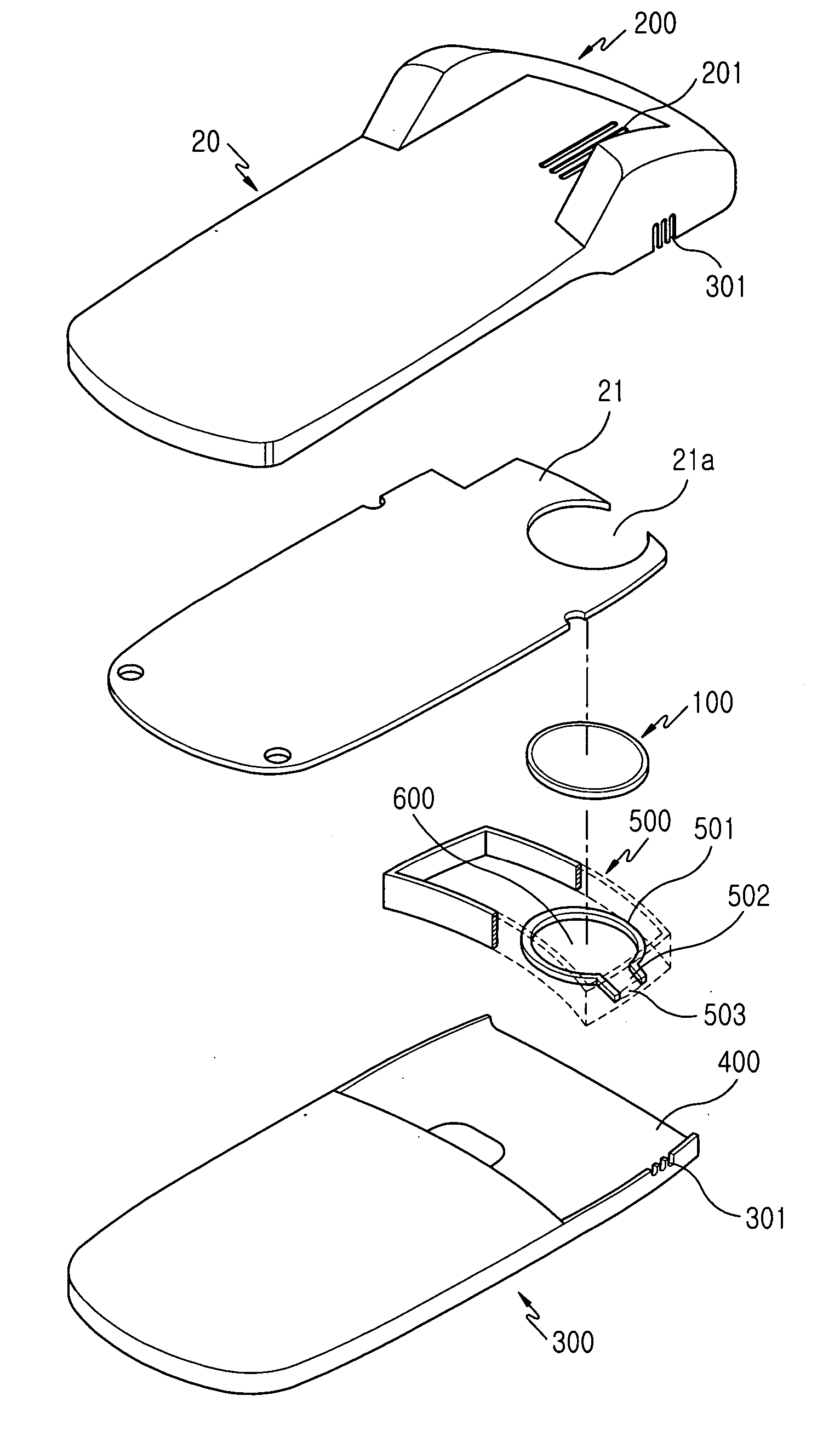 Speaker of a portable terminal having a resonance space