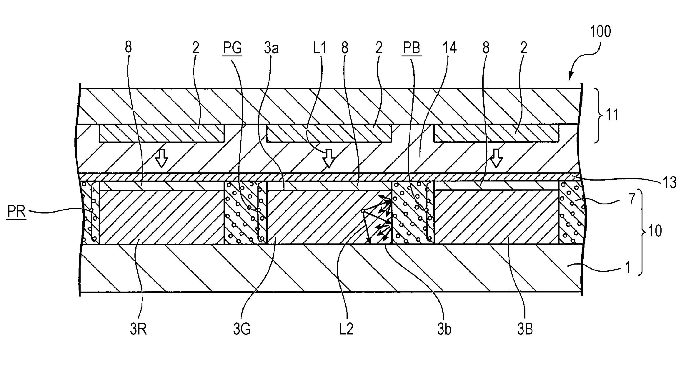 Phosphor substrate, display device, and electronic apparatus