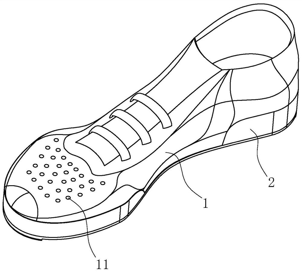 A self-adjusting breathable shoe