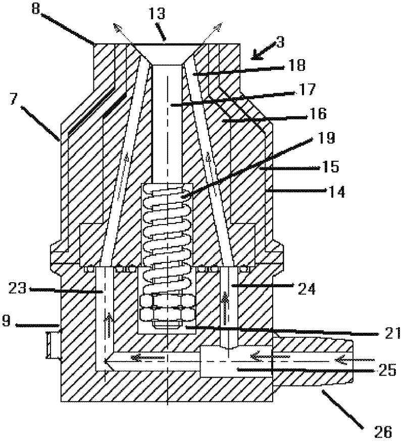 Method for the in-line processing of liquid or pasty or semi-liquid media such as grape harvests