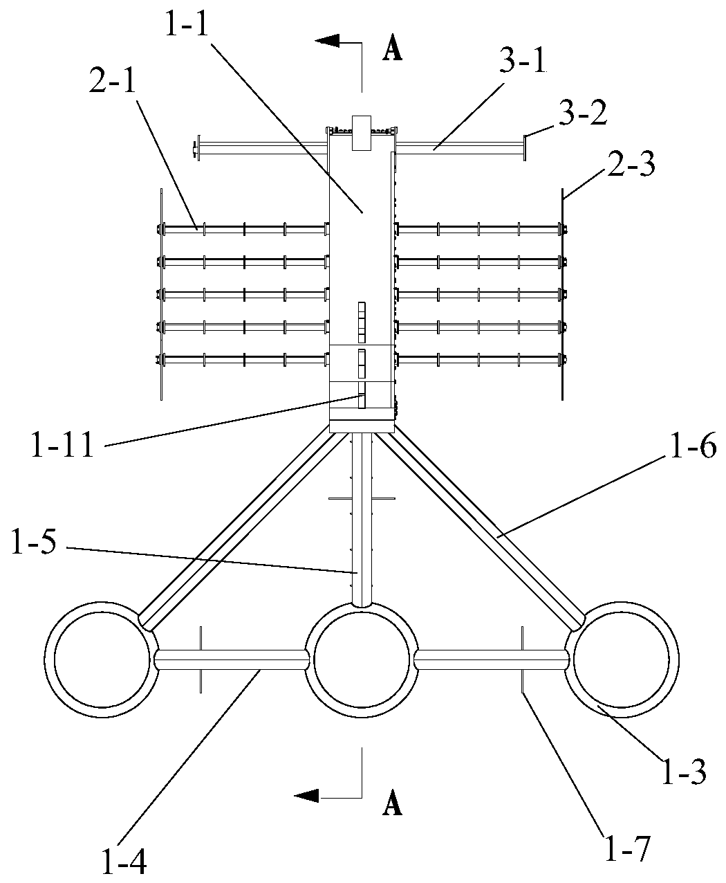 A multi-chamber underwater towed body controlled by louvered forced sinking hydrofoils with attitude stability