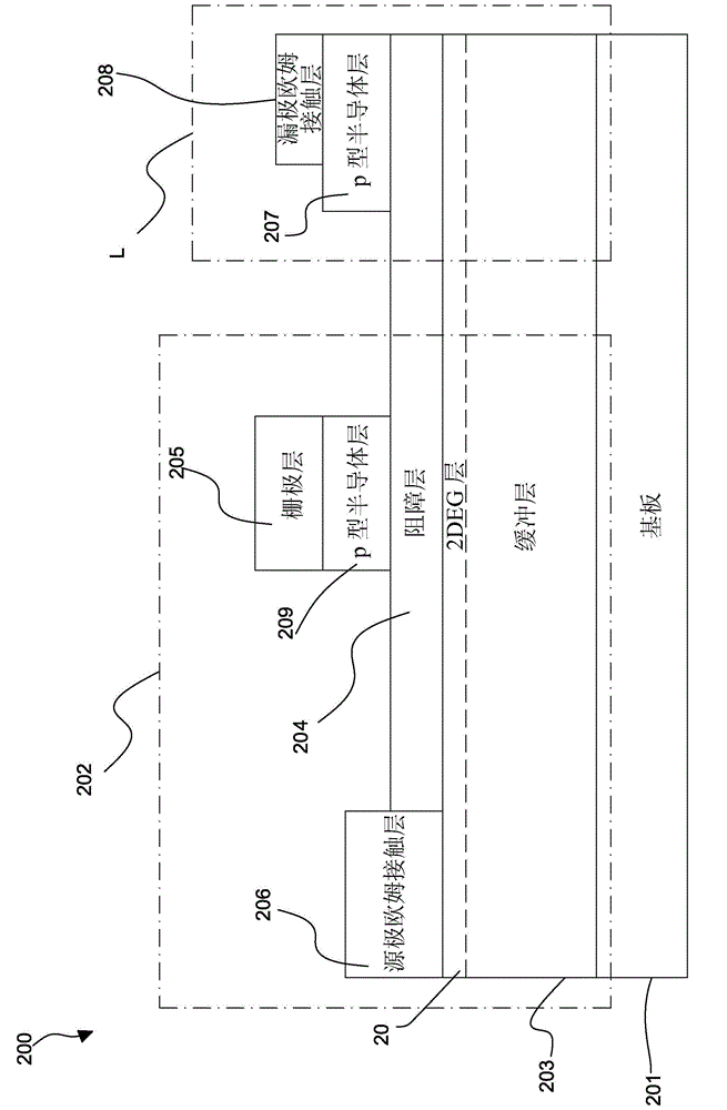 Structure of high-electron-mobility light-emitting transistor