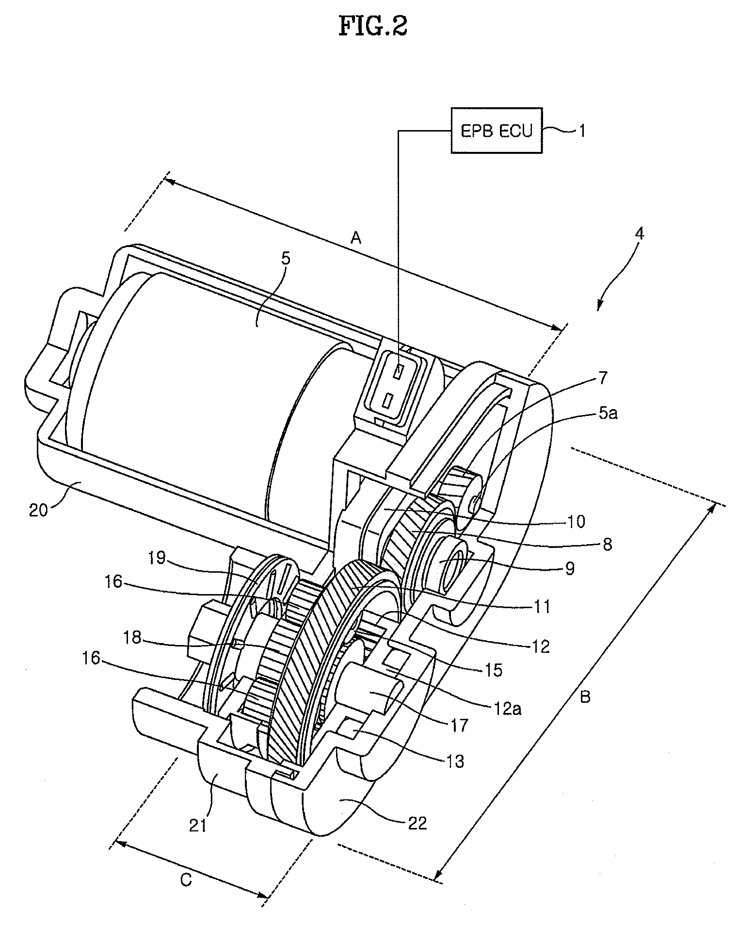 Caliper attaching type electrical parking brake in vehicle