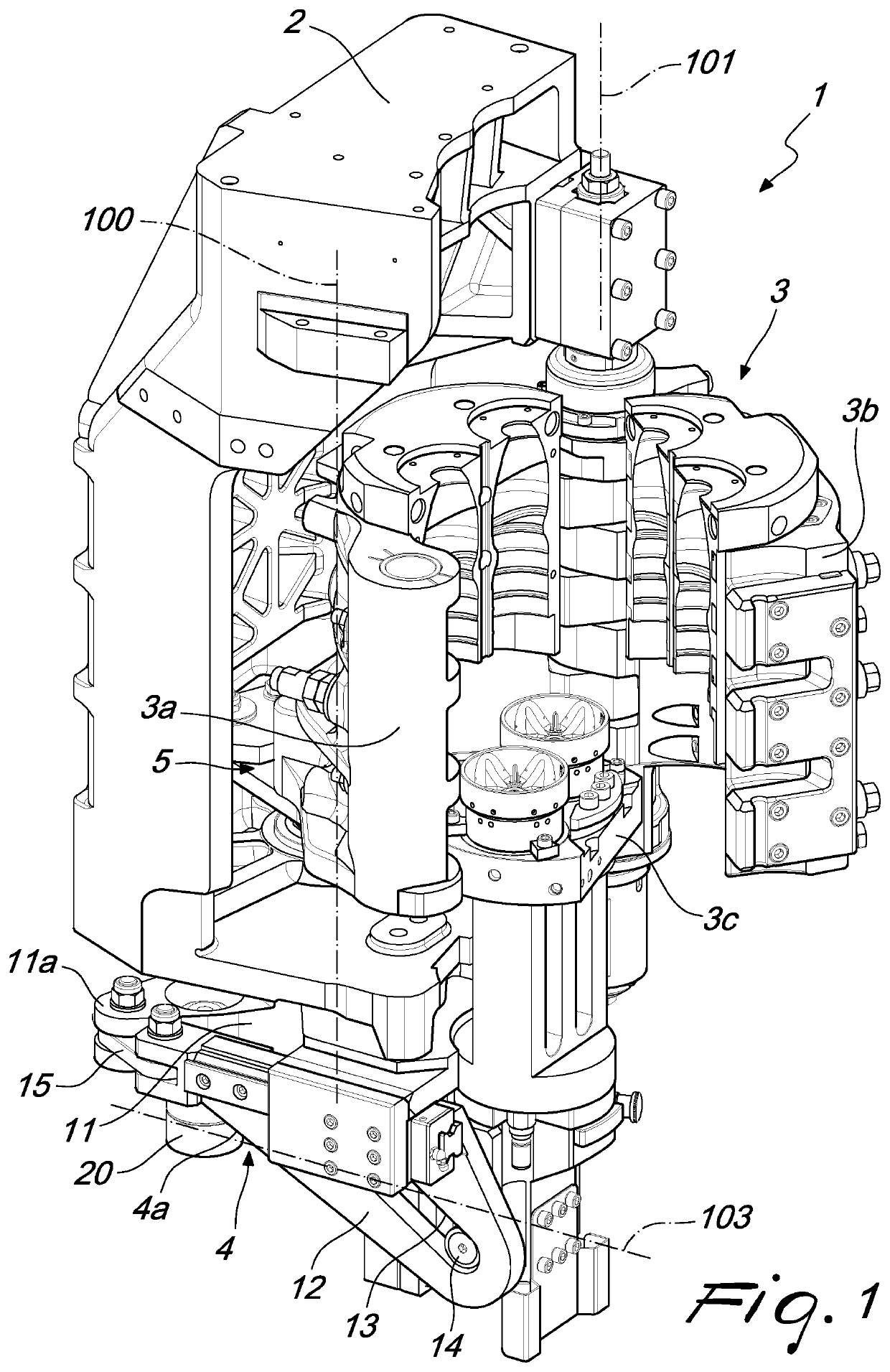 Device for blow molding containers