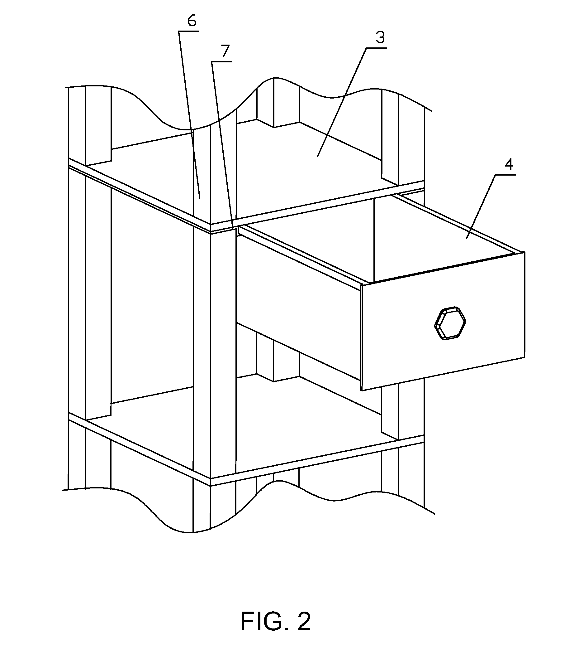 Floor lamp with drawer