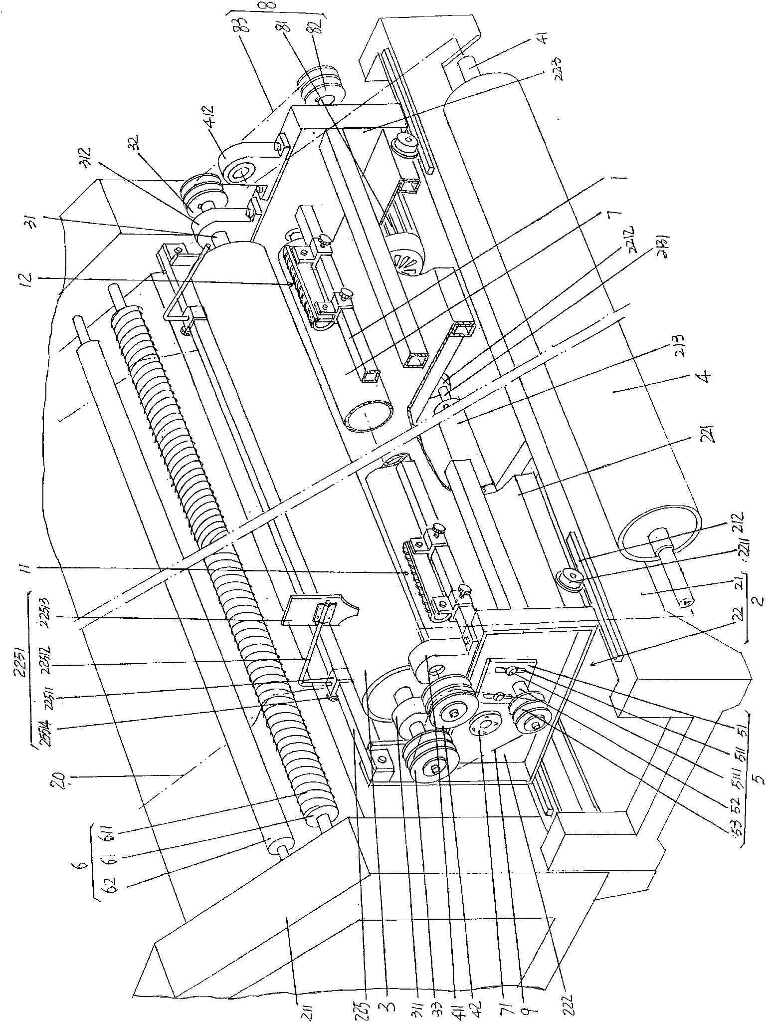 Edge peeling mechanism for knitwear rolling and inspecting machine
