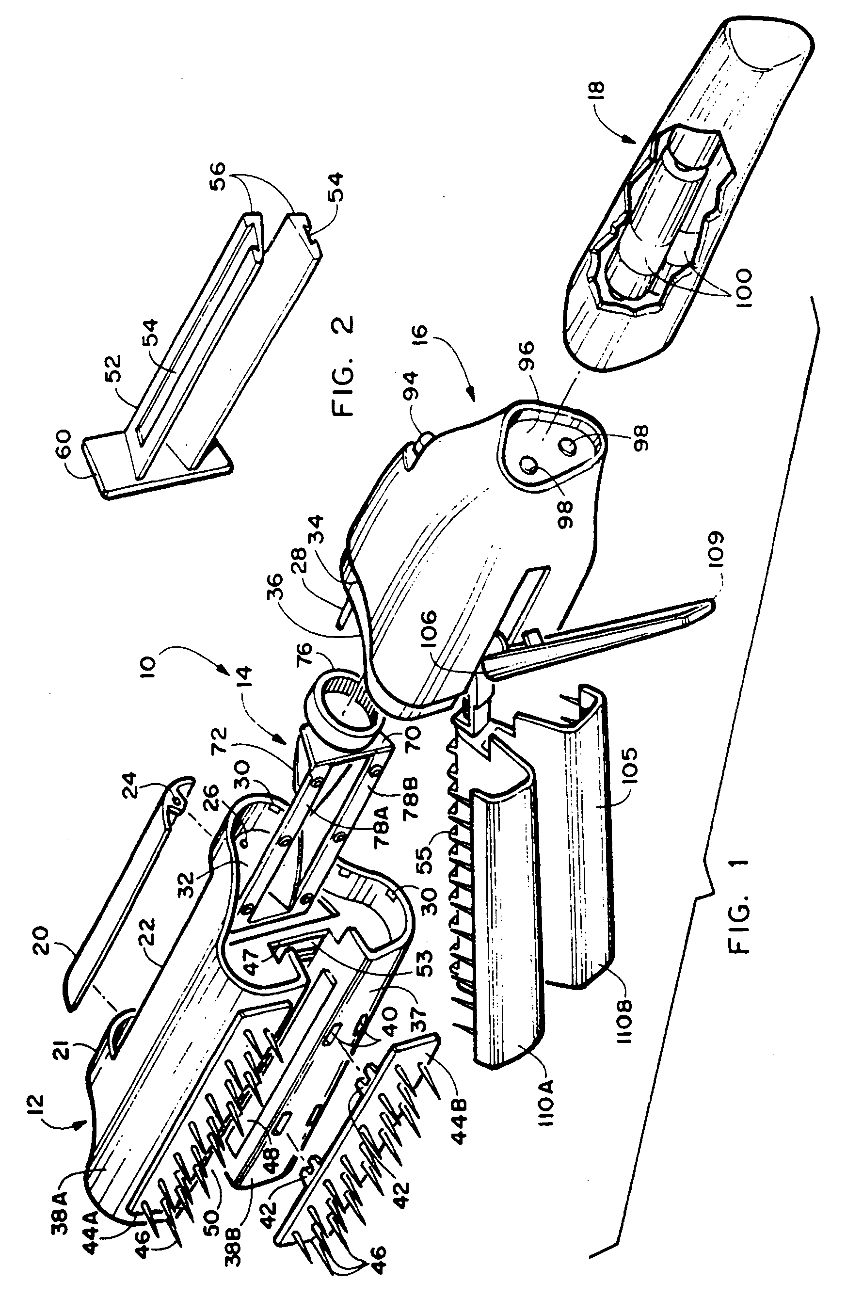 Hair trimming device with removably mountable components for removal of split ends and styling of hair