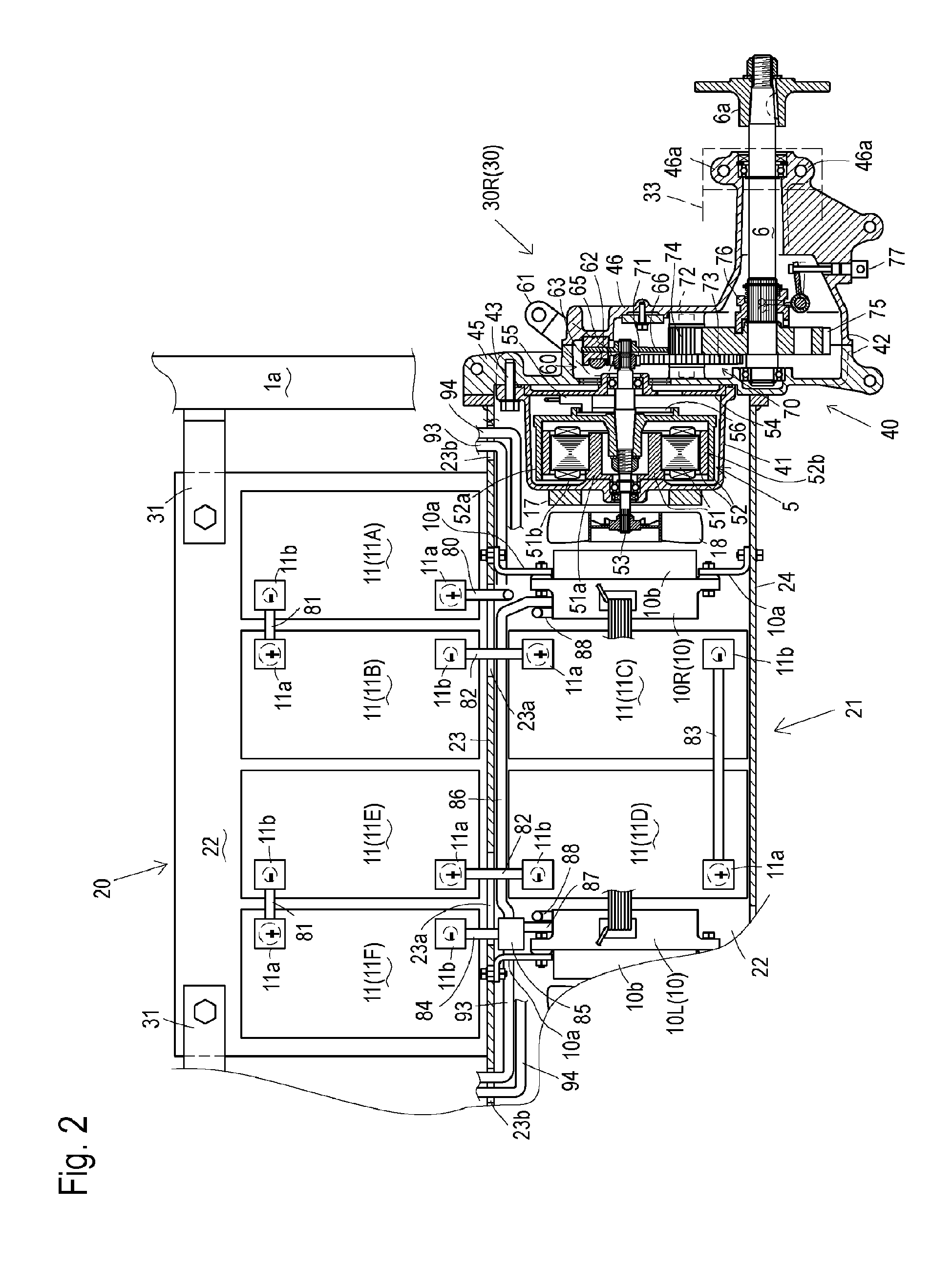 Electric lawn mower having a sub frame supporting transaxles and motor drivers