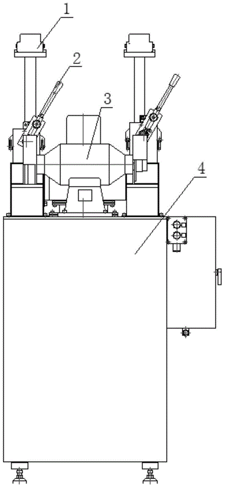 Special polishing device for polishing wheel arc finishing and having automatic dust-absorbing function