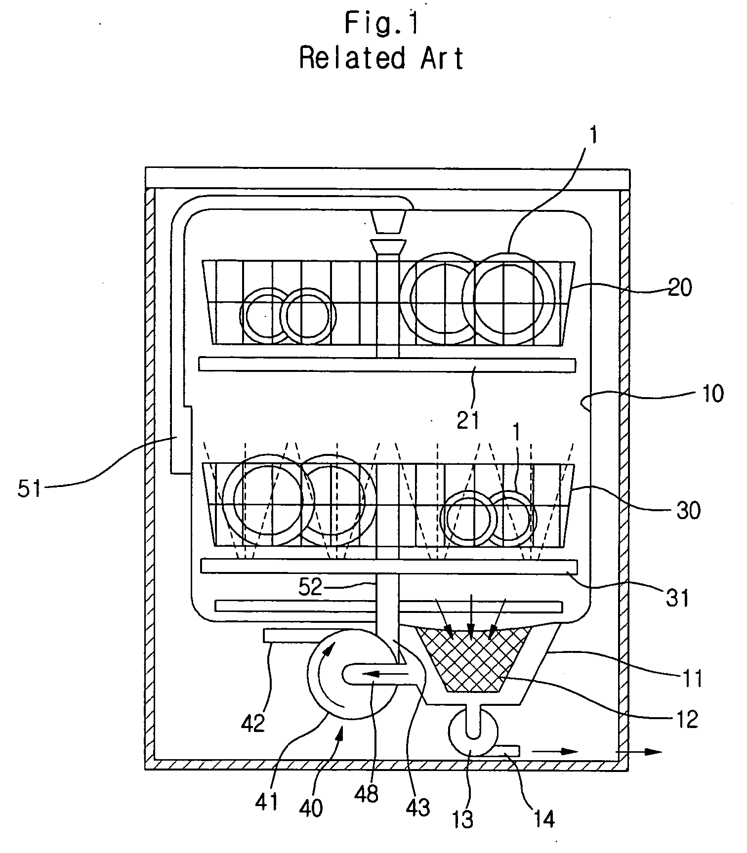 Apparatus for controlling washing flow of dishwasher